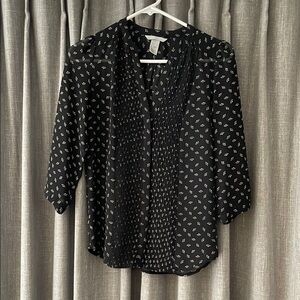 Black Patterned Women's Top